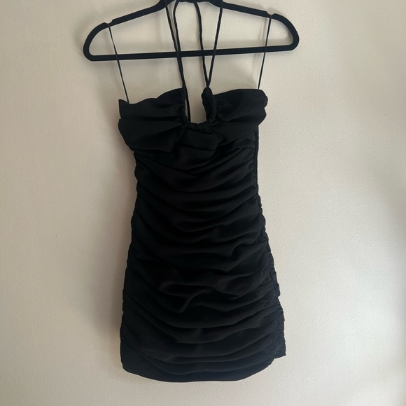 Zara woman’s black Ruched halter mini dress - Picture 15 of 16